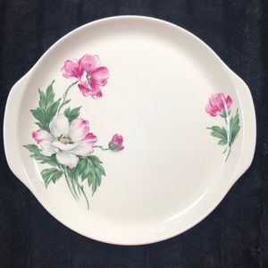 Vtg USA pink peony platter universal Ballerina